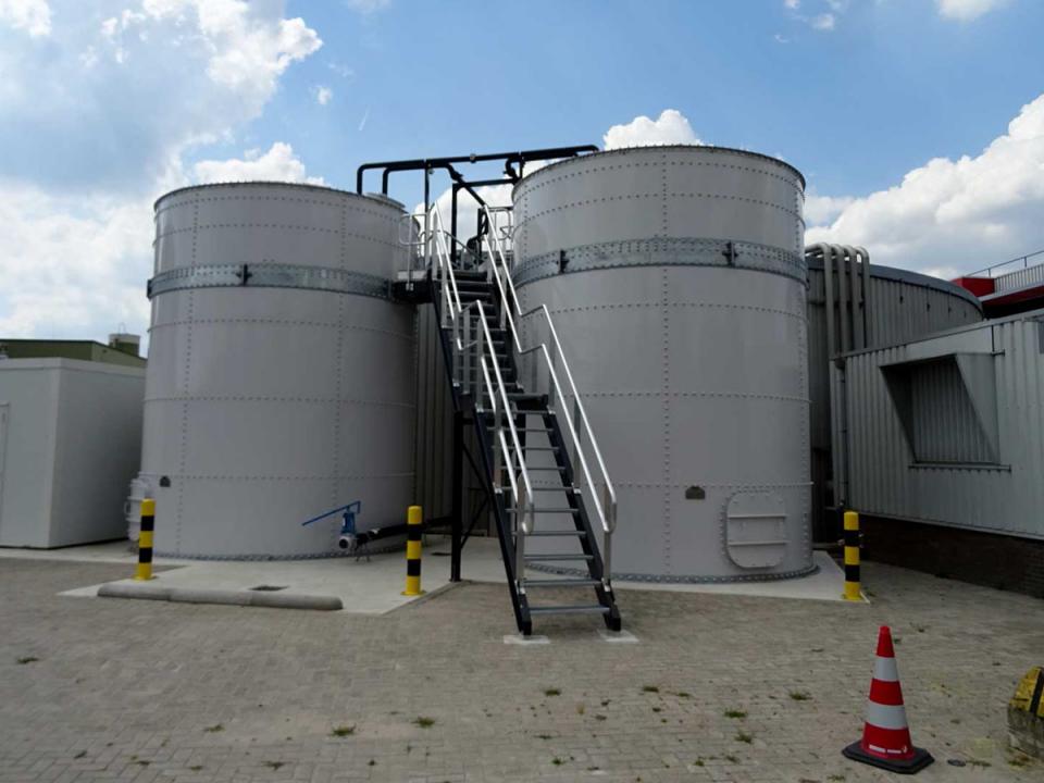 Nádrž pro čistírnu odpadních vod ve městě Apeldoorn v Holandsku